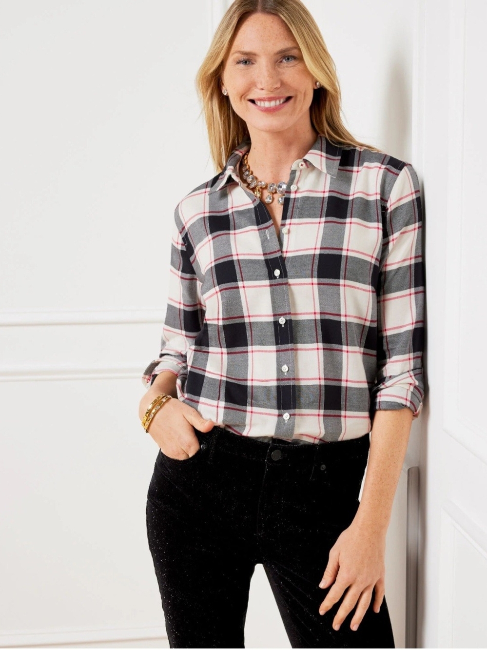 Metallic Flannel Modern Classic Shirt(L)